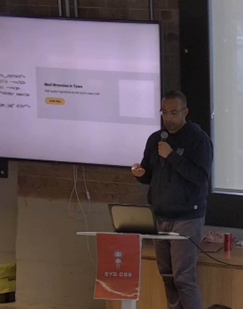 It's always an absolute pleasure listening to <a href="/shadeed9/">Ahmad Shadeed</a> present - so lucky to have him at #SydCSS tonight 🧡