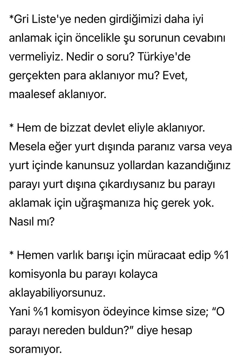 Ayşegül Sazçalan (@aysgl_szcln) on Twitter photo Uyuşturucu mu satıyorsun?
Kaçakçılık mı yapıyorsun?
Türkiye'den para mı kaçırdın?
“Getir paranı; %1 komisyonla paranı da aklıyorum, seni de aklıyorum.''
Bu kadar basit.
Çamaşır suyu reklamı değil;
Ak Parti iktidarı…
<a href="/meral_aksener/">Meral Akşener</a>
#BuBütçedeMilletYok Uyuşturucu mu satıyorsun?
Kaçakçılık mı yapıyorsun?
Türkiye'den para mı kaçırdın?
“Getir paranı; %1 komisyonla paranı da aklıyorum, seni de aklıyorum.''
Bu kadar basit.
Çamaşır suyu reklamı değil;
Ak Parti iktidarı…
<a href="/meral_aksener/">Meral Akşener</a>
#BuBütçedeMilletYok