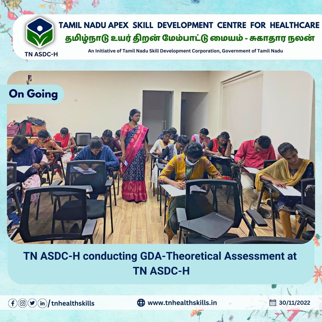 tnhealthskills's tweet photo. TN ASDC-H conducting GDA-Theoretical Assessment.

@CMOTamilnadu @NHM_TN @NSDCINDIA @PIB_India 
@pibchennai @HSSC_India @Skill_India_TN @WHO 

#TNASDCH #skilldevelopmet #medicaltraining #healthtraining https://t.co/XdXkwZqcMU