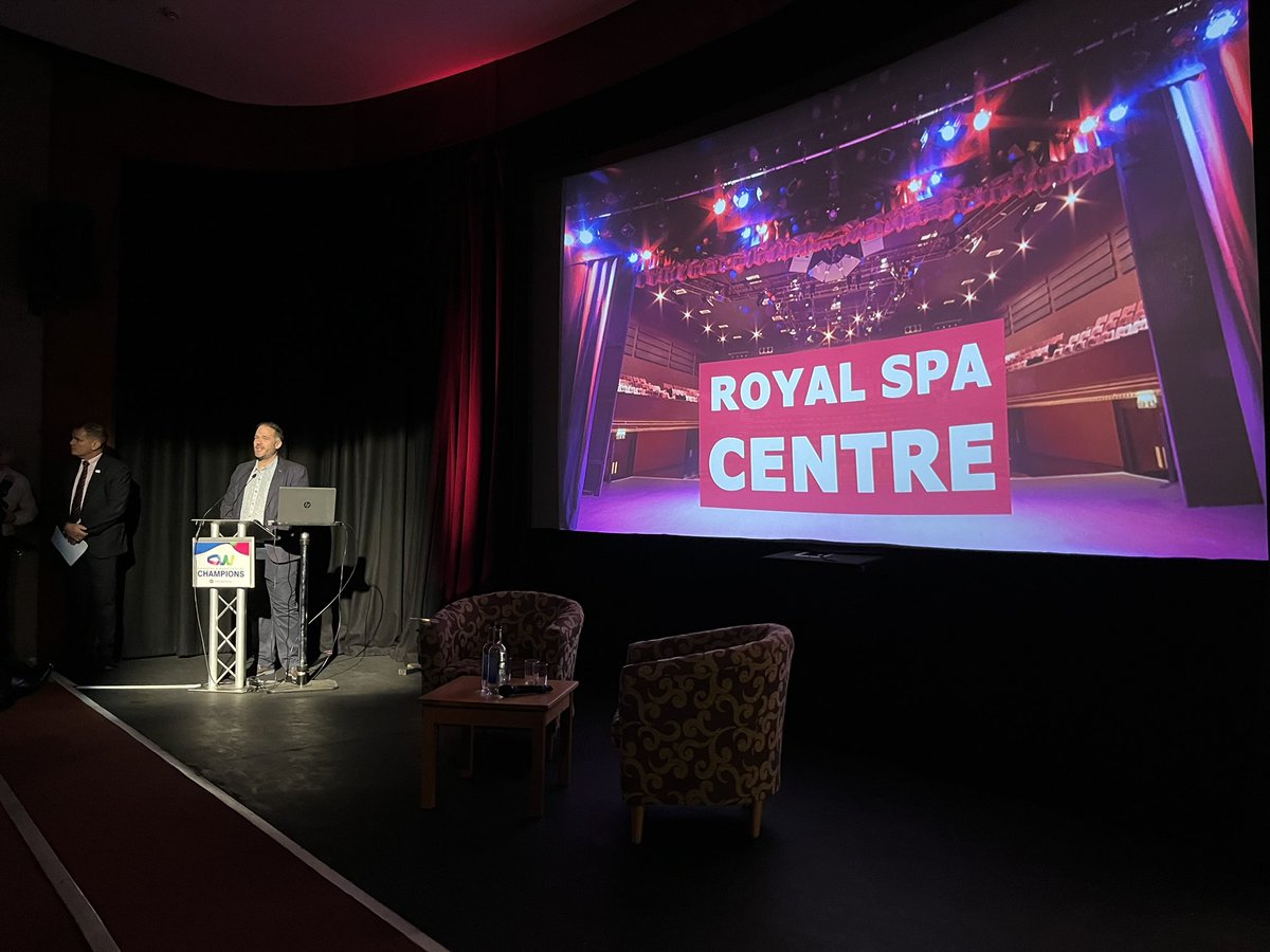 CWCHAMPIONS's tweet photo. David Guilding, Arts Manager for Warwick District Council's Arts Section, introduces today’s venue - @spacentre here in the heart of Leamington. 

#ChampsNov https://t.co/jiOWByACHt