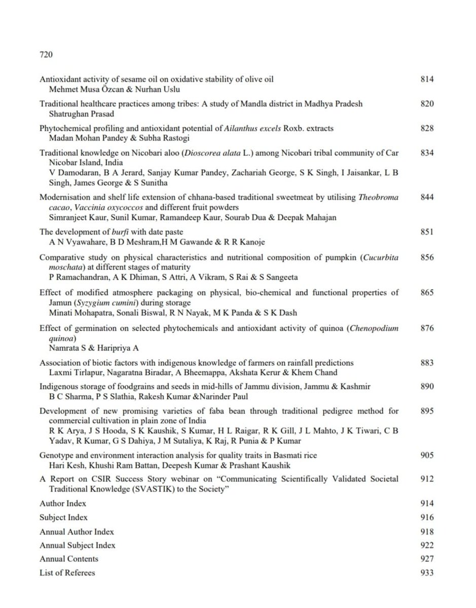 October 2022 issue of the Indian Journal of Traditional Knowledge (IJTK) is now available at: nopr.niscpr.res.in/handle/1234567…
 
@CSIR_IND @CSIR_NIScPR @NIScPR_SVASTIK @charu_lata1 @ParamBarman
#TraditionalKnowledge #AzadiKaAmritMahotsav