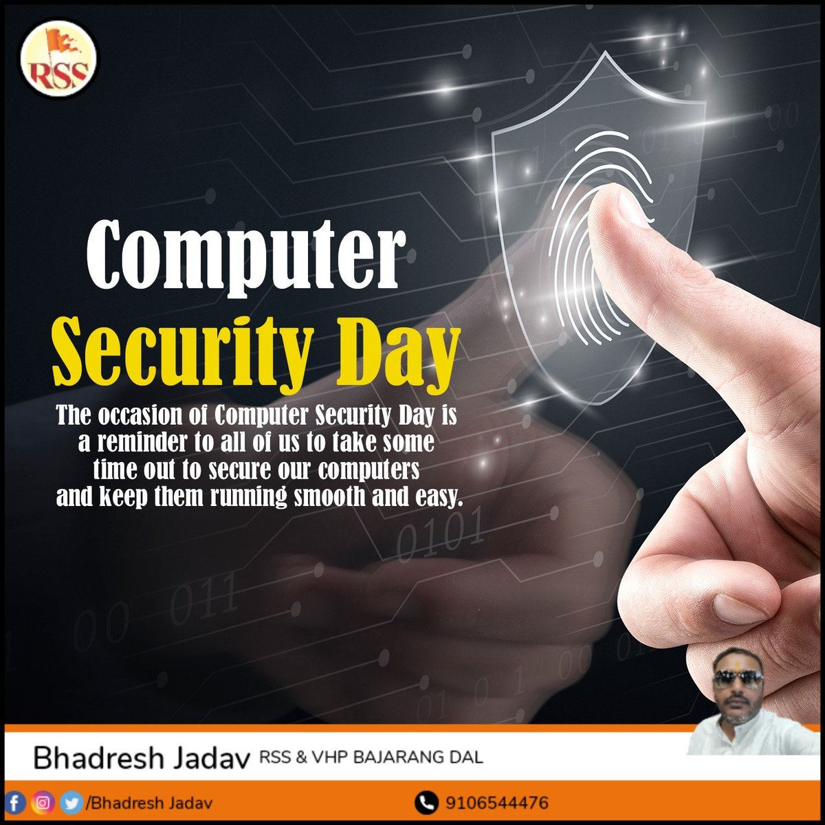 BhadreshJadav2's tweet image. हर साल 30 नवंबर को कंप्यूटर सुरक्षा दिवस मनाया जाता है, यह दिन कंप्यूटर में निजी और व्यक्तिगत जानकारी को सुरक्षित रखने के लिए प्रोत्साहित करने के उद्देश्य से मनाया जाता है। इसे पहली बार वर्ष 1988 में मनाया गया था।
#ComputerSurakshaDiwas