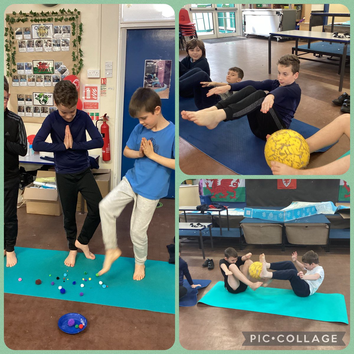 Ysgolyffin's tweet photo. Gwers yoga i #dosbarthbranwen heddiw. Llawer o ymestyn, cydbwyso ac ymlacio. 

#dosbarthbranwen had a yoga lesson today. Lots of stretching, balancing andrelaxation

@MonmouthshireCC @sewalesEAS @EAS_Equity #cwricwlwmigymru #curriculumforwales #yoga #wellbeing #lles https://t.co/noBozkNtw7