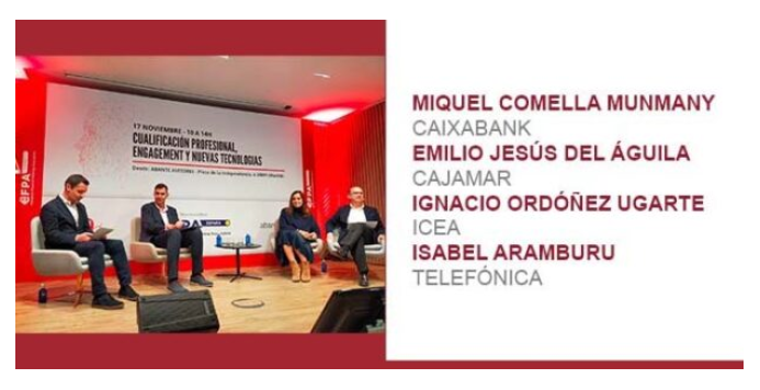 InfoGref's tweet photo. Nº ESPECIAL ENCUENTRO GREF 17 NOV 2022 https://t.co/NYjoVthS3R: MESA “ENGAGEMENT EN LA FORMACIÓN DIGITAL” MIQUEL COMELLA @caixabank @ramongarciaesp @silviaciu EMILIO DEL ÁGUILA @Cajamar @eabalmeria IGNACIO ORDÓÑEZ UGARTE  @icea_es ISABEL ARAMBURUAGRA  @Telefonica @efpa_es https://t.co/iVAhBZ4s1f