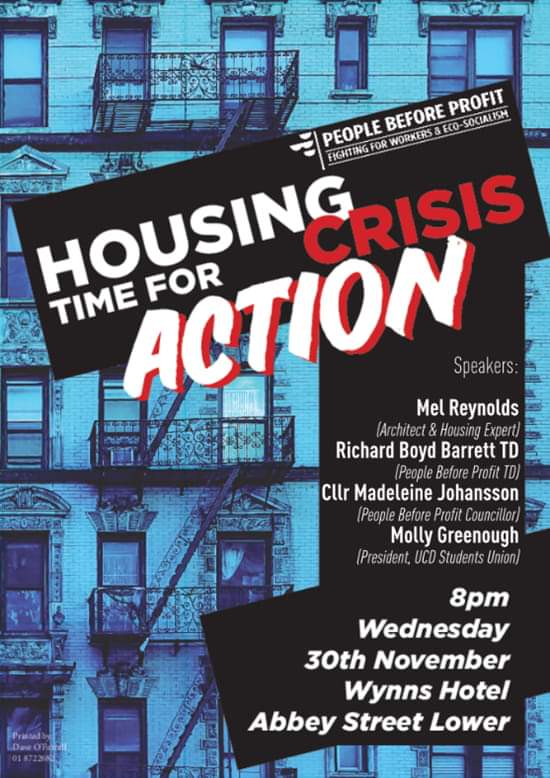 I'm speaking at this tonight both as a tenant facing eviction and as a PBP councillor. #HousingCrisis #stopevictions