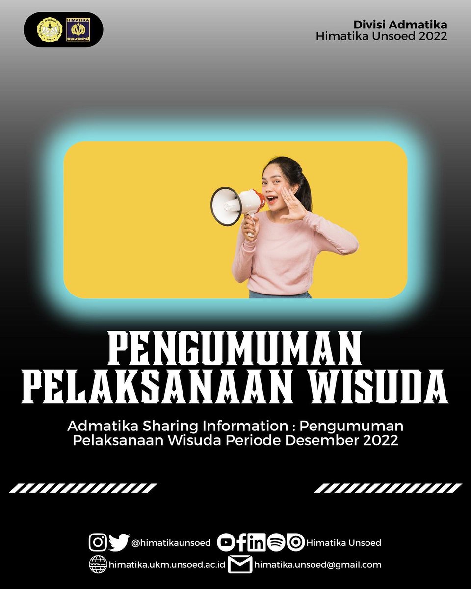 [ADMATIKA SHARING INFORMATION]

📍Link pendaftaran : akademik.unsoed.ac.id
📍 Info lebih lengkap :
bit.ly/PengumumanPela…