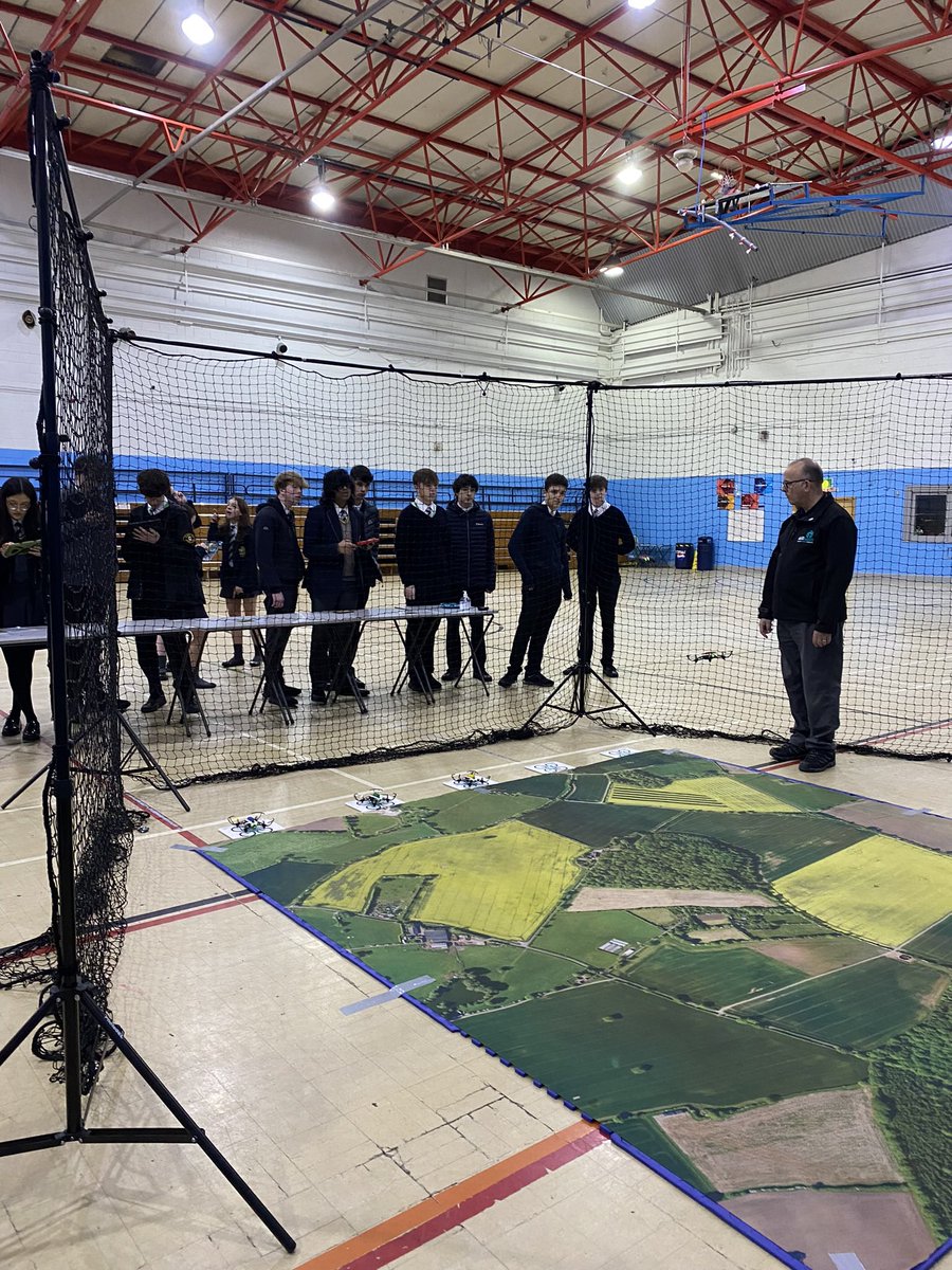 NDCCScience's tweet photo. KS5 and KS4 students coding drones as part of a STEM workshop visiting school today. @NDEvertonValley https://t.co/wfEBj6thR3