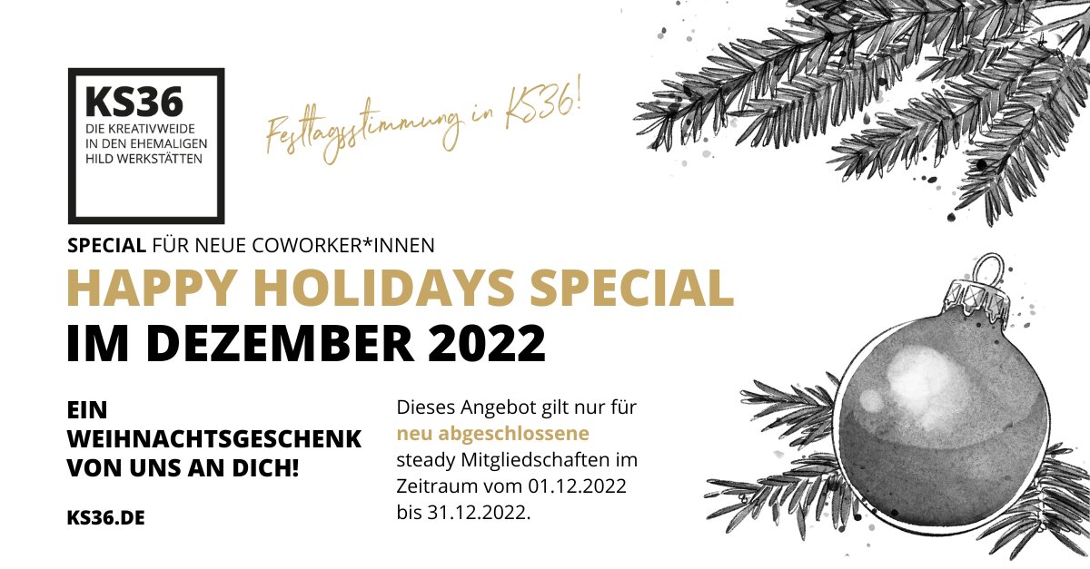 KREATIVWEIDE's tweet photo. Ein #Weihnachtsgeschenk von uns an Dich :) Alle Details findest Du hier: https://t.co/uQo9b2SCZK

#ks36 #kreativweide #coworking #startups https://t.co/6E6s7sEPah