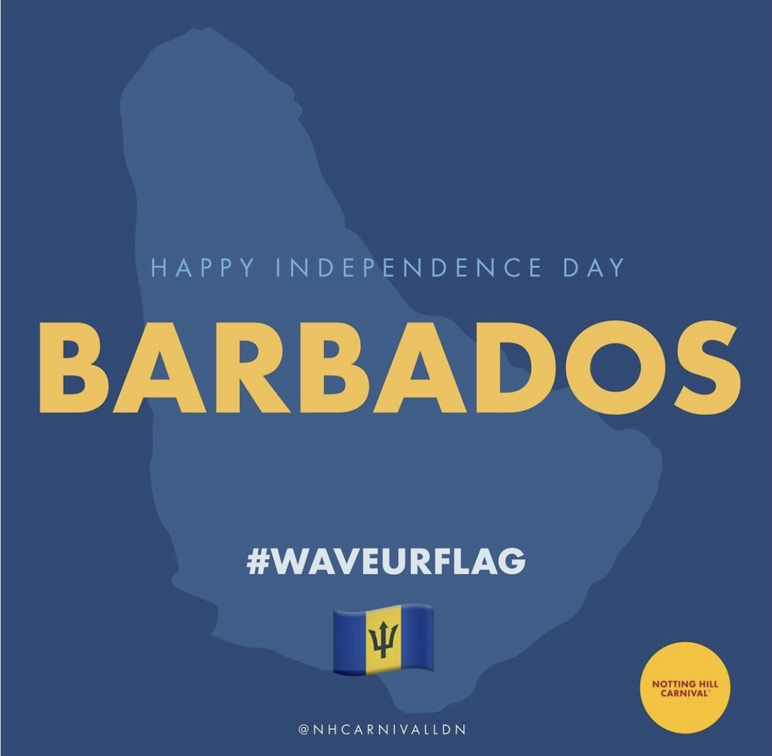 Happy Independence Day Barbados! Wave your flags! 🇧🇧🇧🇧🇧🇧🇧🇧🇧🇧 #NHC #NottingHillCarnival #Barbados #IndependenceDay #CaribbeanIndependence #Caribbean #WaveYourFlags