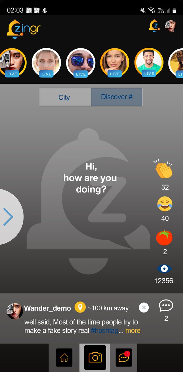 AppZingr's tweet photo. #ZINGR new design :)! #Tiktok alternative for people nearby :)
#local #android and #ios app to connect people #nearby https://t.co/QjHcu0RjMQ