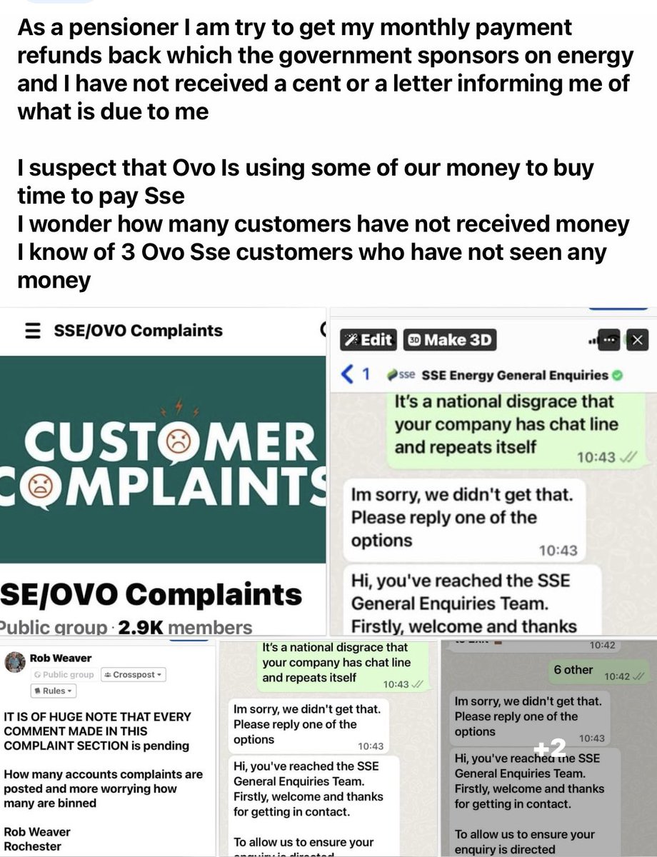 sportsmanlager's tweet photo. It’s sad to see that business like Ovo Who have not paid us our energy money have censored my comments what has happened to Freedom of speech or comment when it’s fsctual @HouseofCommons @10DowningStreet https://t.co/C0BIjOTSbd