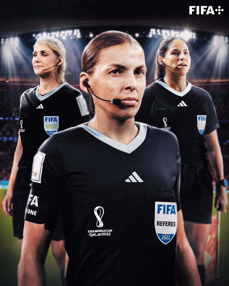History is set to be made on Thursday! 🤩

There will be an all-female refereeing trio taking charge for the first time at a men's #FIFAWorldCup in the match between Costa Rica and Germany.

Referee Stéphanie Frappart will be joined by assistants Neuza Back and Karen Diaz. 👏
