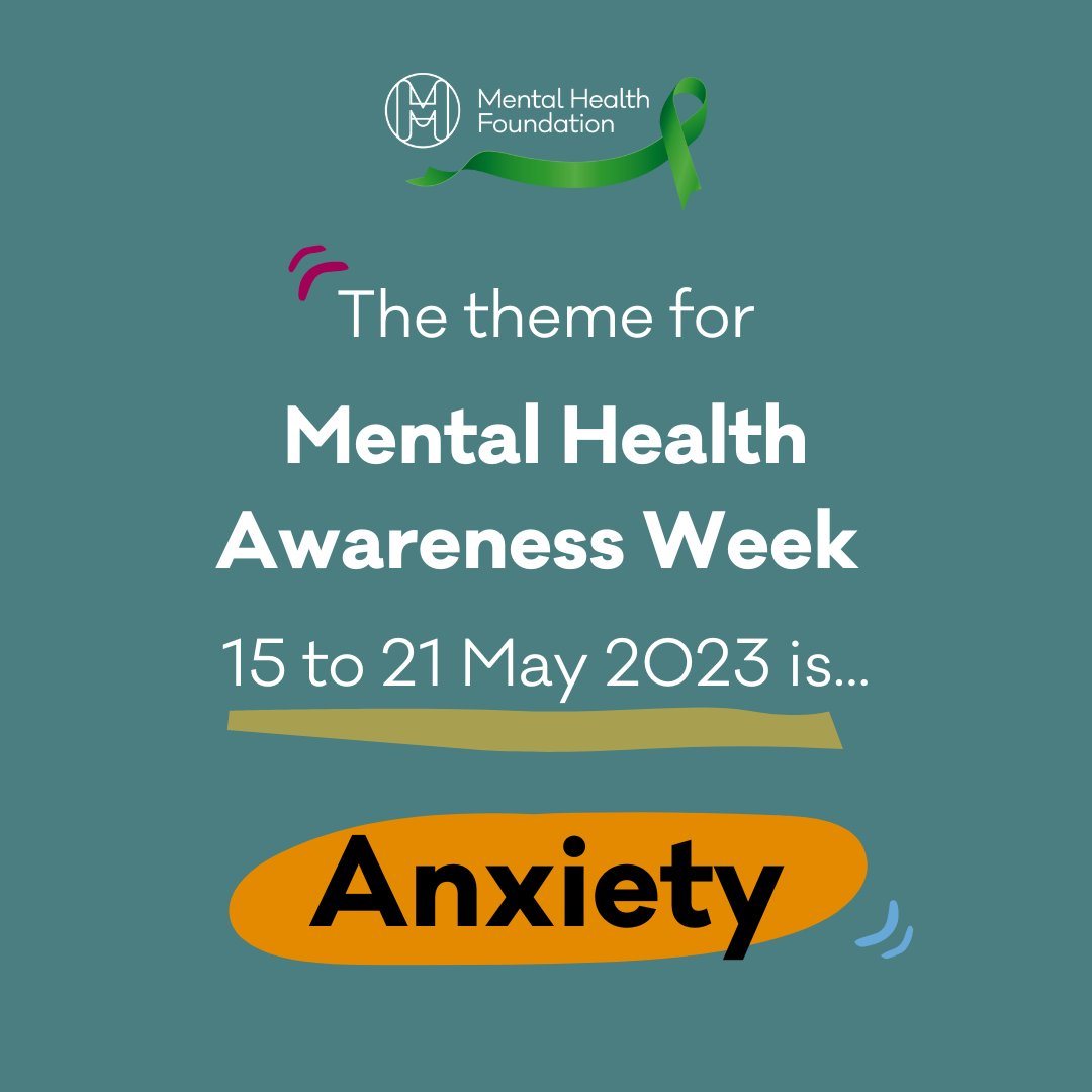 📣 The theme for #MentalHealthAwarenessWeek 15 to 21 May 2023 is... #Anxiety. Join the movement next May to improve public understanding of anxiety and to share the things that help prevent it from becoming a problem. Learn more about the week here 🔗: bit.ly/3OIoWdq