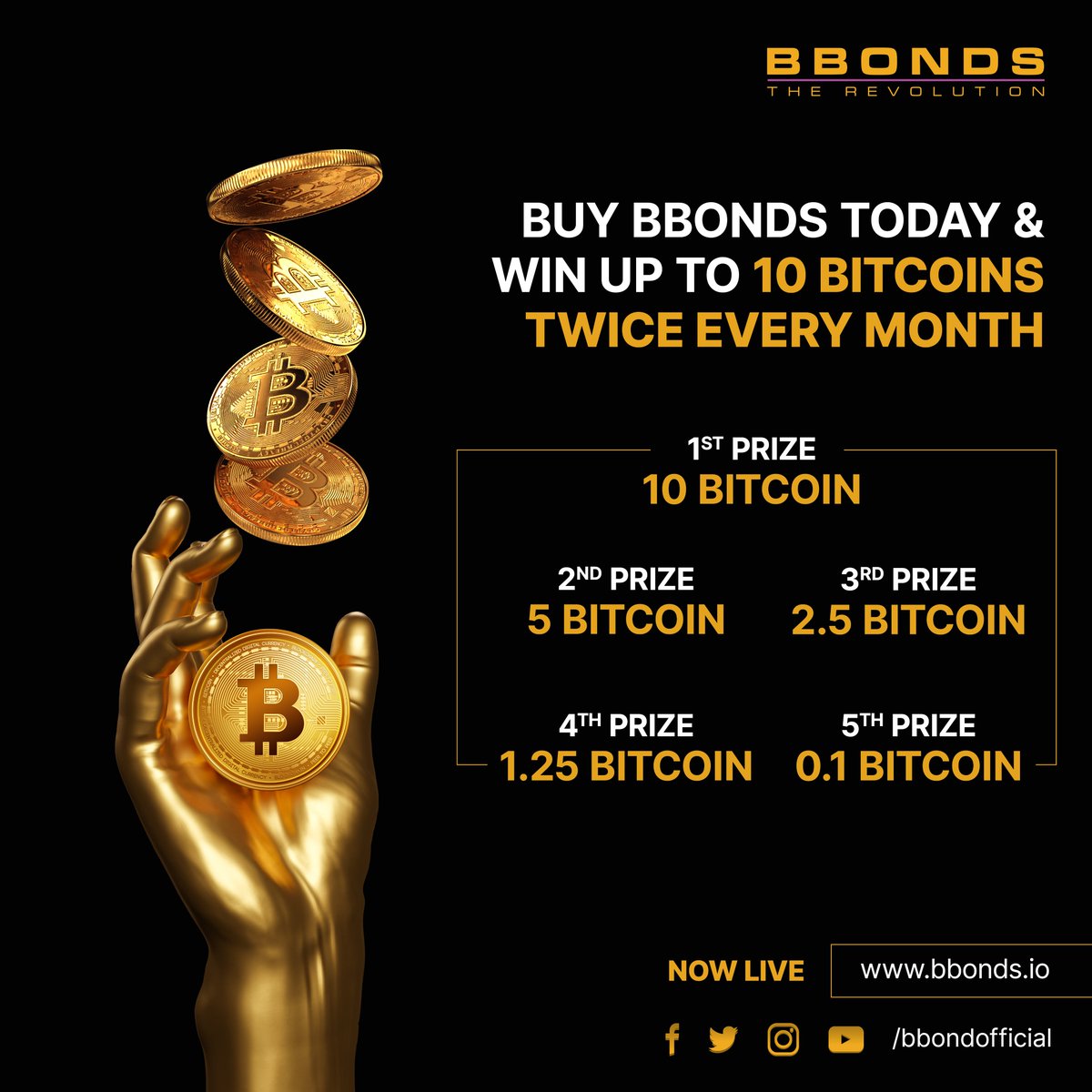 Bbondsofficial's tweet photo. Avail the right opportunity & splash yourself with #BBond
Get a chance to win #Bitcoin With #Bbond
Be a winner & #win up to 10 Bitcoin 💰
Follow us on Discord: https://t.co/6b6suVGnuv
#Crypto #PowerBall #blockchaintechnology #Trending #Live https://t.co/e2hKyenlqM