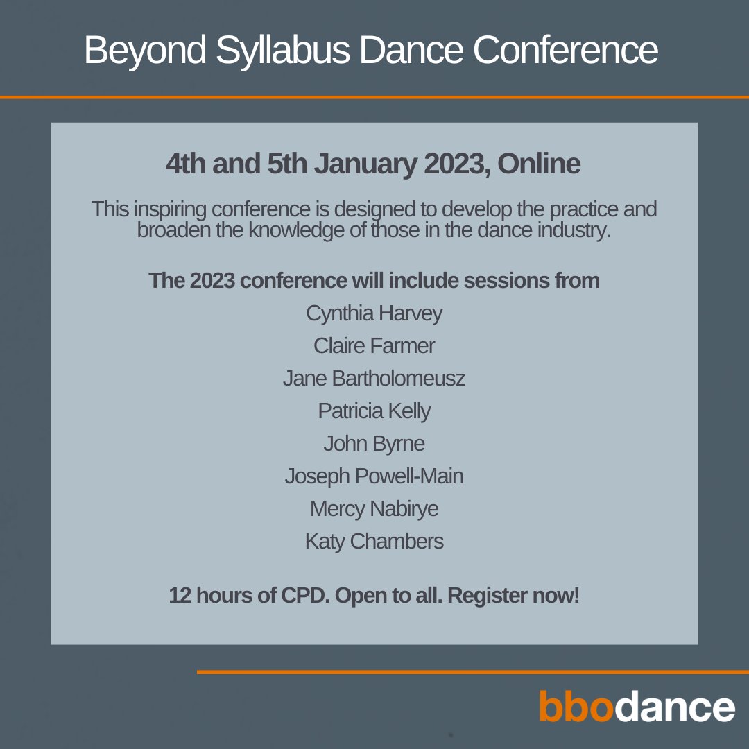 ‼️ 1 MONTH TO GO! The Beyond Syllabus Dance Conference starts soon, have you registered yet? 
Topics will range from strength and flexibility, dancers' relationship with music and the life and work of dance icons. 
The full timetable is now confirmed - bit.ly/BSDCtimetable23