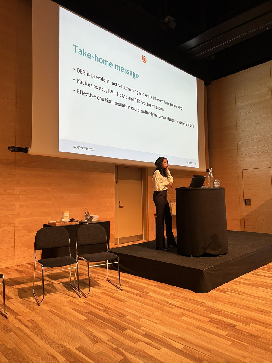 Fascinating talk at #RAPID2022 by Jiska Embaye. Effective emotion regulation could positively influence disturbed eating behaviour and diabetes distress. <a href="/diabpsychology/">Frank Snoek</a> <a href="/PSAD_studygroup/">PSAD</a>