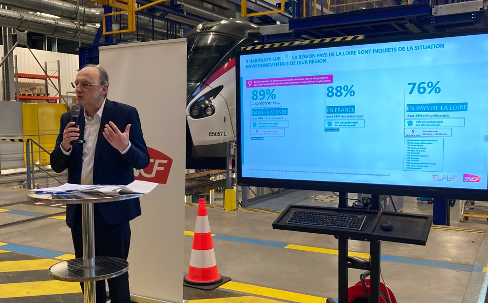 OJUBAN's tweet photo. [THREAD]

Merci @bernard_sananes d'avoir partagé hier, pour @GroupeSNCF en @paysdelaloire, les enseignements de l'étude @ELABE sur la transition écologique et les mobilités 🌍🚆

#ToujoursEnTrain
#PourNousTous https://t.co/wTFgS8cgOZ