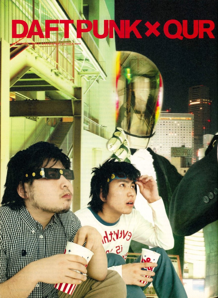 R4WDINN3R's tweet photo. Daft Punk &amp; Quruli for Snoozer Magazine (2001) https://t.co/3ZSbHRHTt7