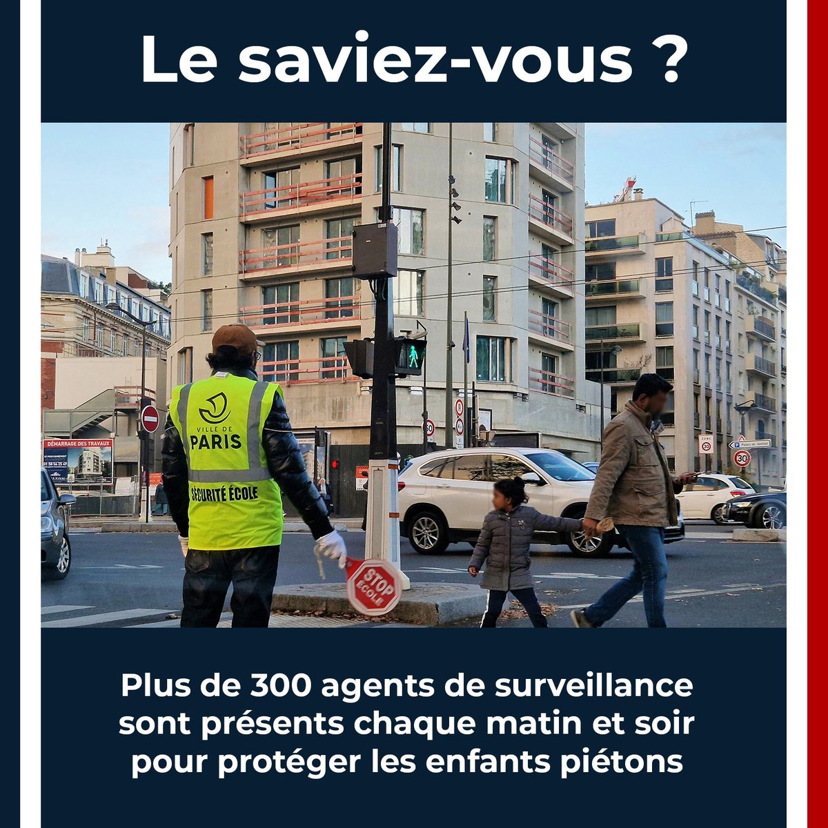 PMdeParis's tweet photo. #LeSaviezVous
Chaque jour des agents de la Direction de la Police Municipale et de la Prévention #DPMP sont en mission à proximité des #Ecoles de vos enfants, pour sécuriser leurs traversées piétonnes (ainsi que celles des parents)
🛑👦👧
#PointsEcoles #Securisation #PMdeParis https://t.co/MDhN4XeKJH