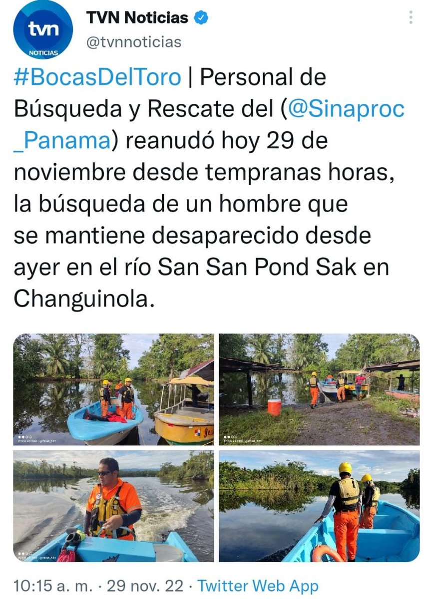 Bendiciones......ya hoy 30 nov.
El tercer día de búsqueda... Que se haga su voluntad Jehová.....
A esta hora saliendo a recojer, personal comprometido en esta búsqueda... Para la tranquilidad de los familiares y amigos del señor Pablo.