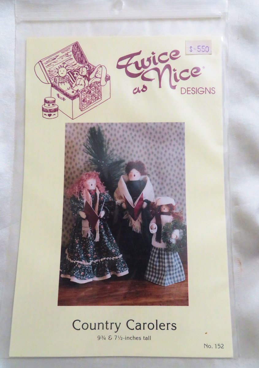 overallbeauty's tweet image. Twice as Nice Designs -  Country Carolers- Three of them - Less than 10 inches tall - Vintage Pattern No. 152 UNCUT tuppu.net/571473a4 #Etsy #VintageKMMSDelights #CraftPattern