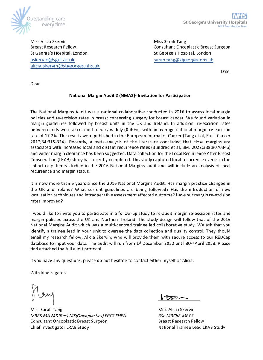 We are now actively recruiting breast units into National Margins Audit 2. Please join us in this important piece of work.
#NMA2 #breastcancer #breastcancermargins