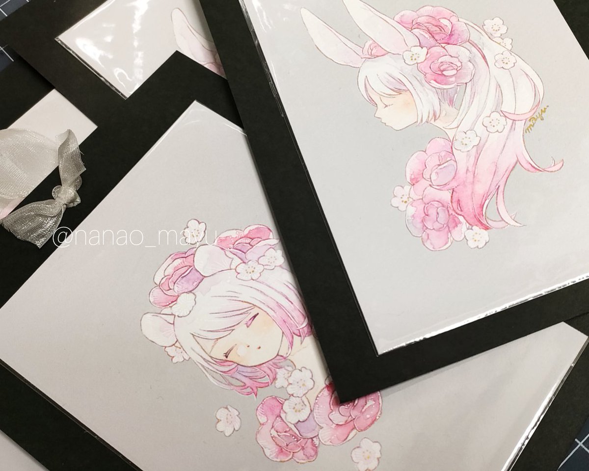 🌸デキタヨー🐰😺🐭🌸
ドローイングみたいな雰囲気にしてますが線画ですでにめちゃめちゃ可愛くてついつい普通にがっちり丁寧に描いたので安くないです😊即お持ち帰り品として額装してないので額装代分引いてる程度です。主線にゴールドあしらっており角度で光るよ
#華愛慕展_ArtMoonBell #nanao_mayu https://t.co/C0lbNJ69Jv