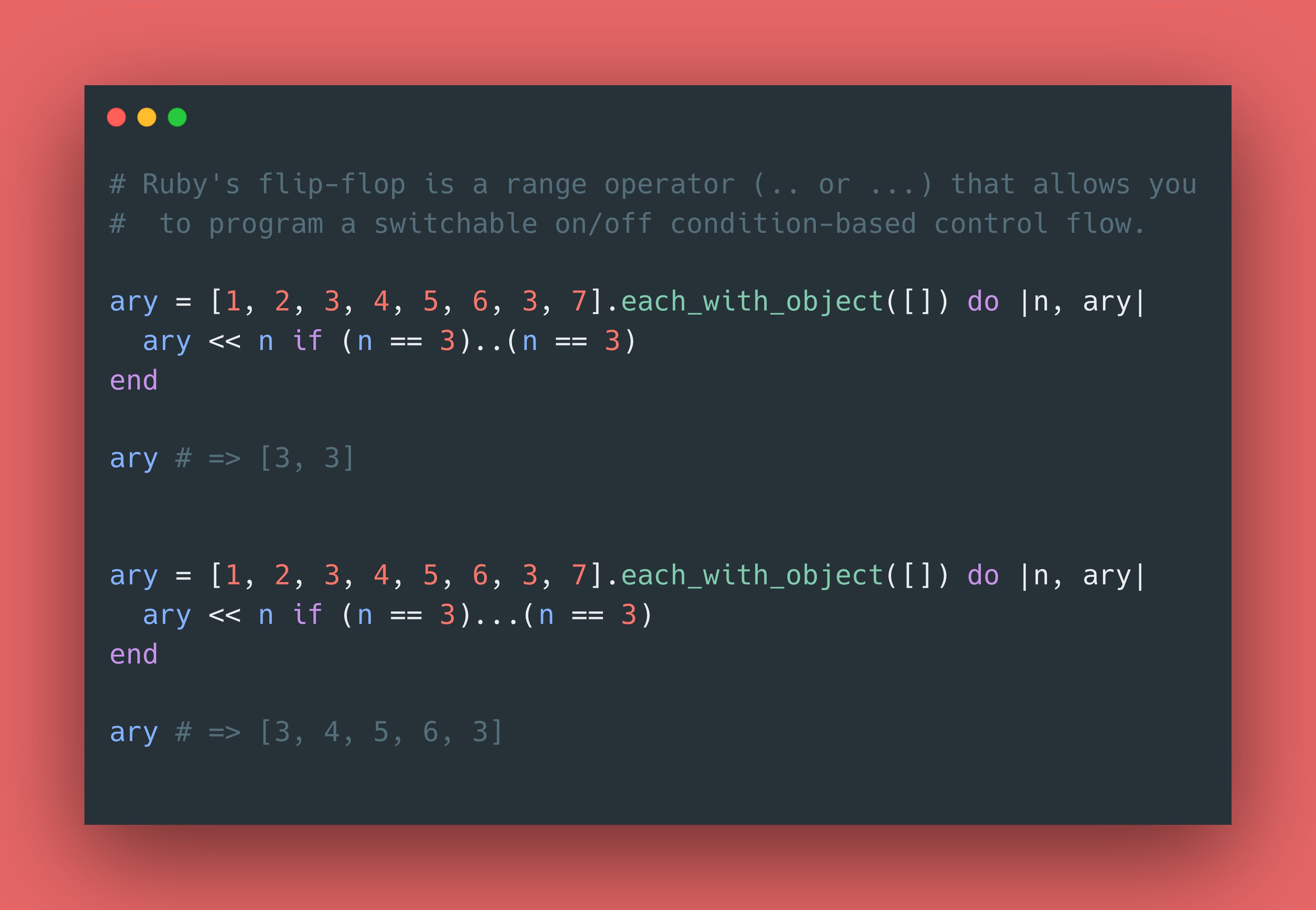 Ruby's flip/flop operators
