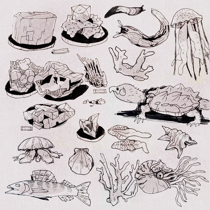 natural history museum sketches 🏛🦑✨ #sketchbook #dozerdraws 