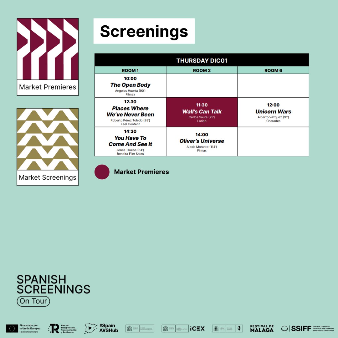 SpScreenings's tweet photo. ES | ▶️ No pierdas esta oportunidad, ve a disfrutar de los #MarketScreenings en @VentanaSur lo mejor del cine español está en #SpanishScreeningsOnTour
➡️ Revisa toda la programación para hoy 👇🏽 https://t.co/D3vnavfglO