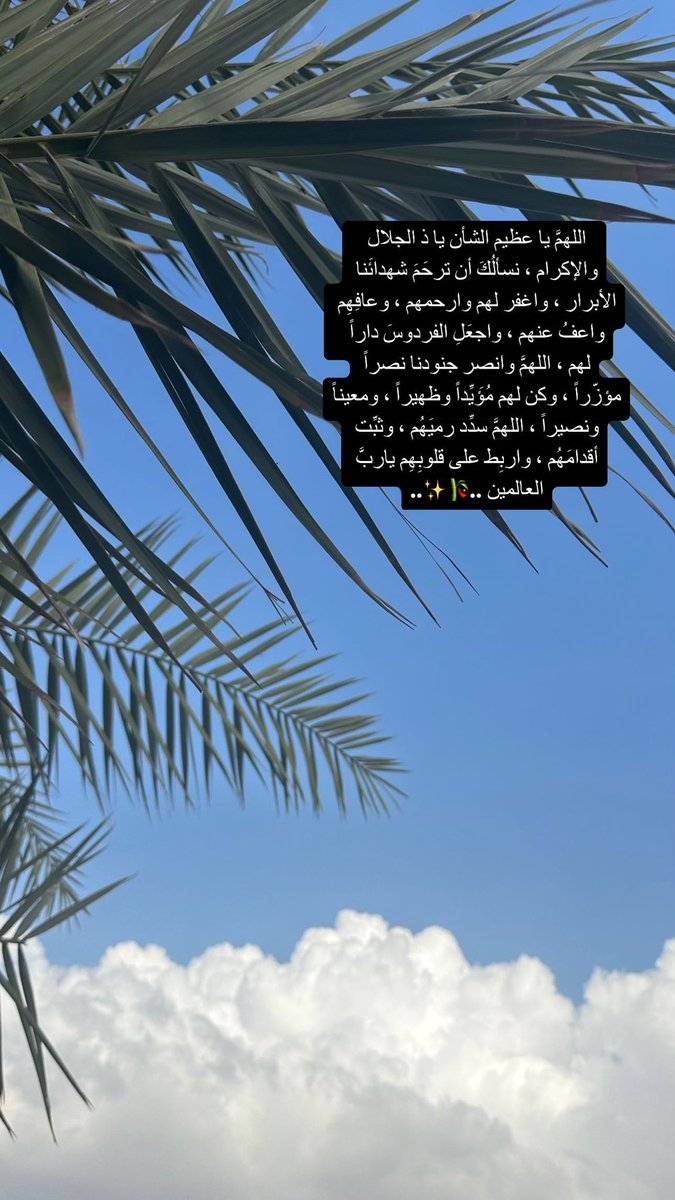 umrashed199's tweet photo. اللهمَّ ياذا الجلال والإكرام يا عظيم الشأن ، نسألُكَ أن ترحَمَ شهدائَنا الأبرار ، واغفر لهم وارحمهم ، وعافِهِم واعفُ عنهم ، واجعَلِ الفردوسَ داراً لهم 🤍 https://t.co/evL3adElQp