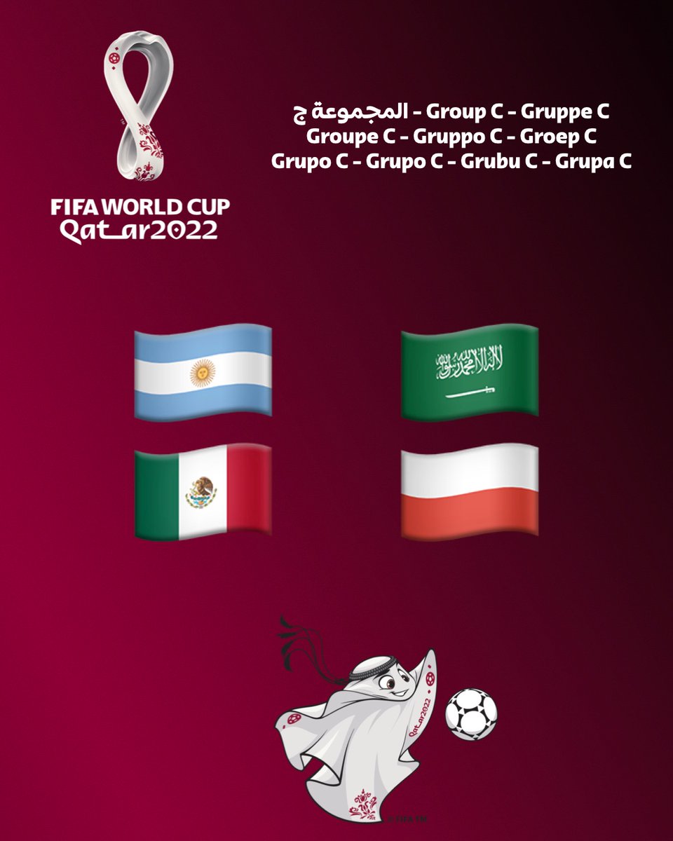 FIFA World Cup Qatar 2022 Group C third round is taking place tonight!

🇵🇱 🆚 🇦🇷
🇸🇦 🆚 🇲🇽

#WorldCup #FIFAWorldCup #Qatar2022 #المجموعةج #GroupC #GruppeC #GroupeC #GruppoC #GroepC #GrupoC #GrupoC #GrubuC #GrupaC #Poland #Argentina #SaudiArabia #Mexico