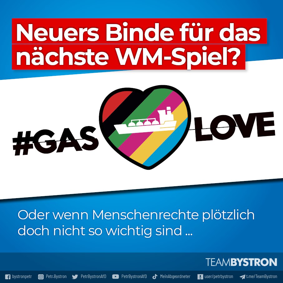 Neue Entwicklung in #Katar! Die #Mannschaft geht sicher mit der Zeit ;-) Und Manuel #Neuer vorne weg. 💪💪💪 #KatarDeal #Quatar2022 #OneLoveBinde