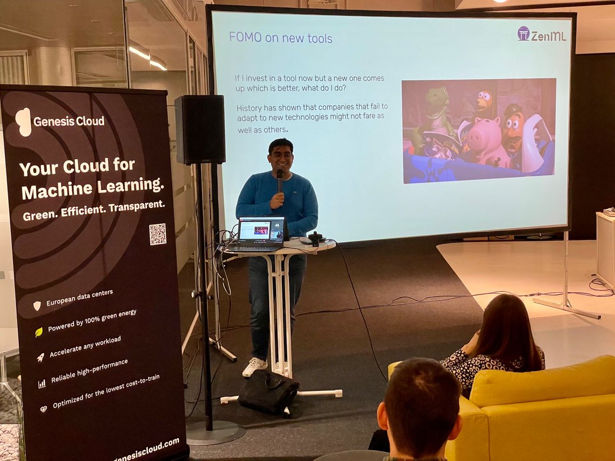GenesisCloud_'s tweet photo. #MLOps #Meetup nr. 1 - This was a good start. Last Thursday we had a blast at our office in Munich with our friends from @zenml_io, Data Max and the @mlopscommunity!!
Thank you everyone for joining and sharing your experiences and challenges! 🙌
#GenesisCloud #ZenML #DataMax https://t.co/Rl9fxGUXkP