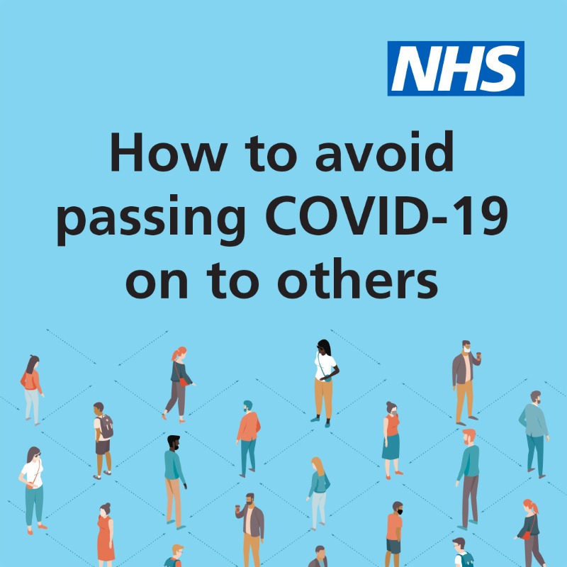 NHSuk's tweet photo. If you have COVID-19, you can pass on the virus to other people for up to 10 days from when your infection starts.

 Here we share advice on what to do if you have tested positive for COVID-19 or have any symptoms of COVID-19.