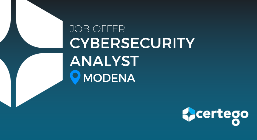 vemsistemi's tweet photo. WE ARE HIRING!
Siamo alla ricerca di un Cybersecurity Analyst Certego per la nostra sede di #Modena!
Per saperne di più: https: https://t.co/VZDJsl0Jca
Se vuoi conoscere tutte le posizioni aperte di #GruppoVEM, visita la nostra pagina #Careers: https://t.co/SpDMxj1jzL https://t.co/42f1Cc6s1g