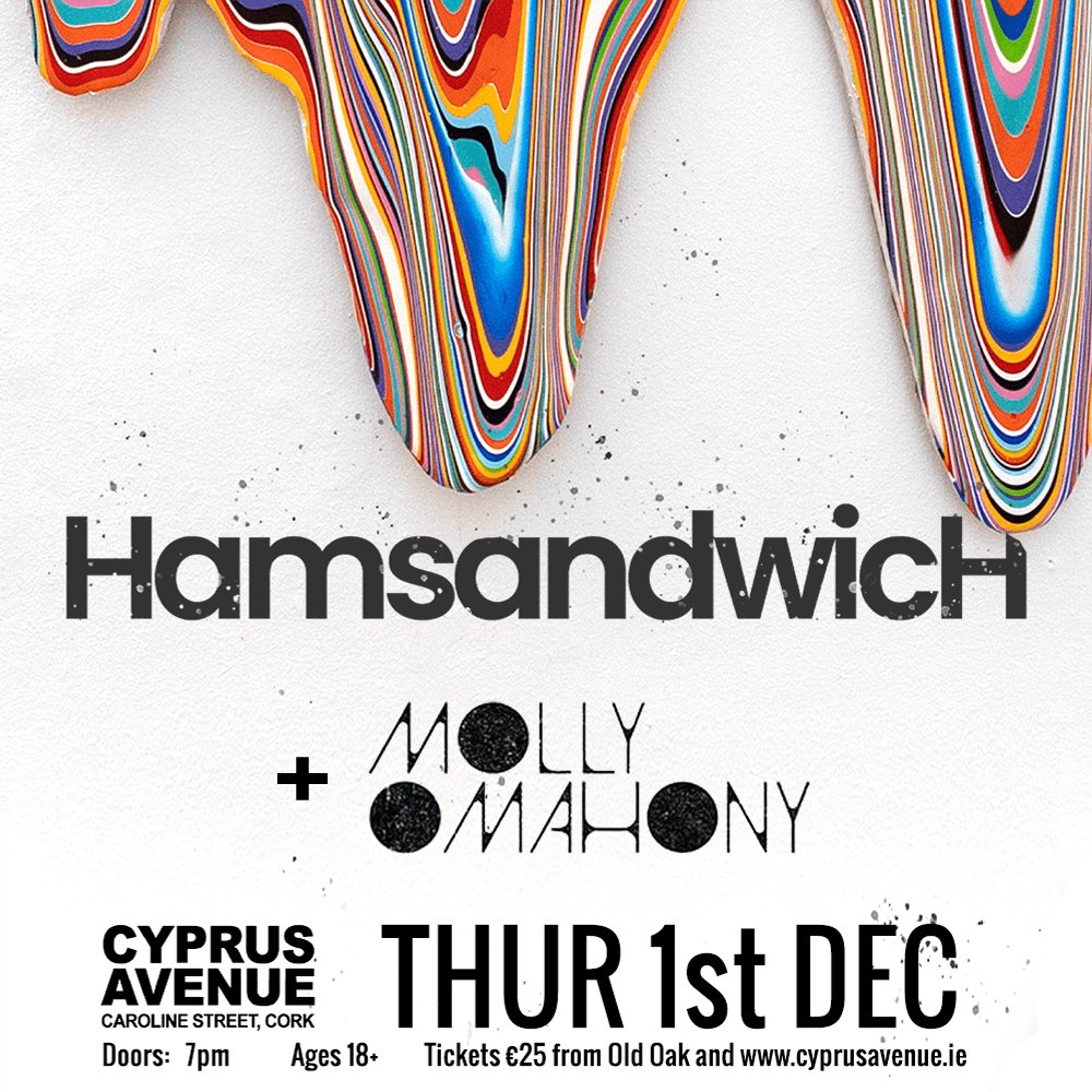 .@Ham_Sandwich have a long history of some of the best live shows in Cork at Christmas time, and their show tomorow night is no exception! Support from @molly_omahony whose incredible debut album 'The House of David' is out everywhere now! Still tickets @ cyprusavenue.ie