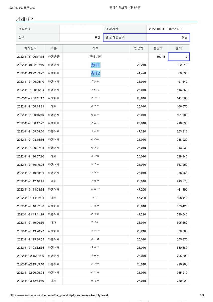 jamchilla_doll's tweet photo. 끝으로 입금을 받았던 계좌의 전체 출입금내역을 공개합니다. 보내주신 성원에 다시 한 번 감사드립니다! https://t.co/qgF6LGdsQv