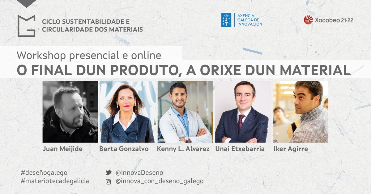 InnovaDeseno's tweet photo. 🔊 QUEDA 1 DÍA: workshop da #materiotecadegalicia sobre #materiais obtidos de produtos que chegan á fin da súa vida útil.

Cos casos de éxito de #INS3RTEGA, #Ecomagnet e @aitiip.

Inscrición aínda aberta.
👇🏽
https://t.co/WqHRJXDon4

 #deseñogalego #sostibilidade #circularidade https://t.co/U5euee21t1