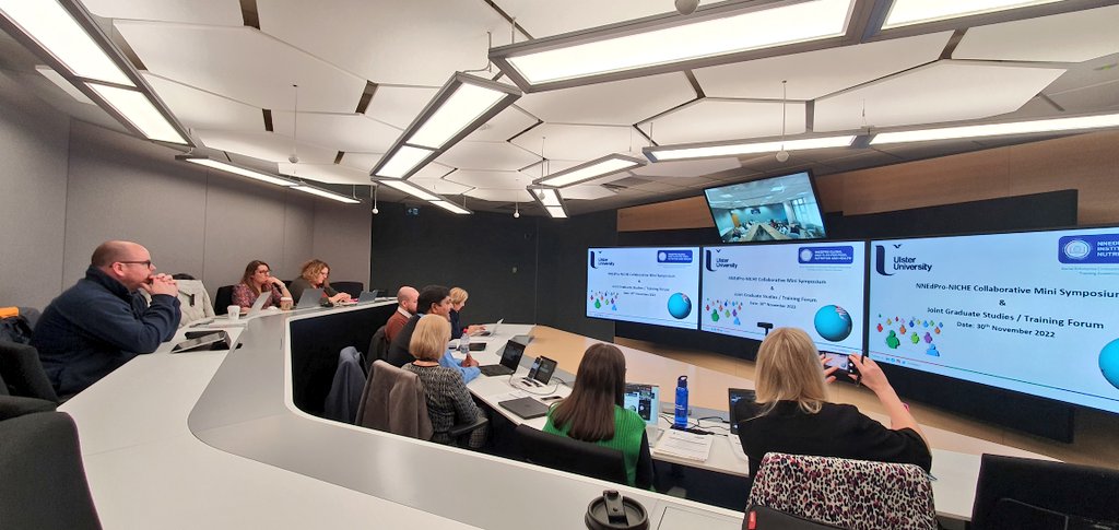 NICHE_ULSTER's tweet photo. Celebrating 4οΈβ£ years of the #NICHEnnedpro collaboration today with the inaugural mini symposium & graduate studies forum... big thanks to @hughes_cf @michelle_clem_ @OggyMurphy for organising this hybrid event with over 40 delegates!! π₯π» https://t.co/BIBd1FGd1h