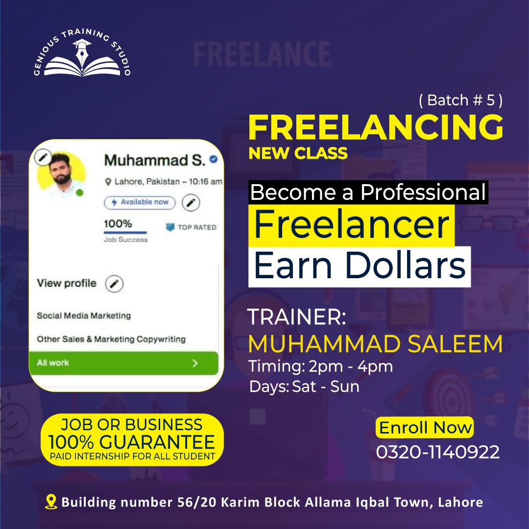 genious_studio's tweet photo. کیا آپ بھی چاہتے ہیں کہ نوکری کی زلالت نہ لینی پڑے. آج ہی ہمارے Freelancing کے کورس کو جوائن کریں اور آپ بھی گھر بیٹھے لاکھوں کمائیں
ہمارا بیچ نمبر5 10دسمبر سے شروع ہونے جا رہا ہے۔  آج ہی اپنی سیٹ رجسٹر کریں

 Connect with Us: 03201140922
.
.
.
.
#genioustrainingstudio #joingts https://t.co/l345woLzkg