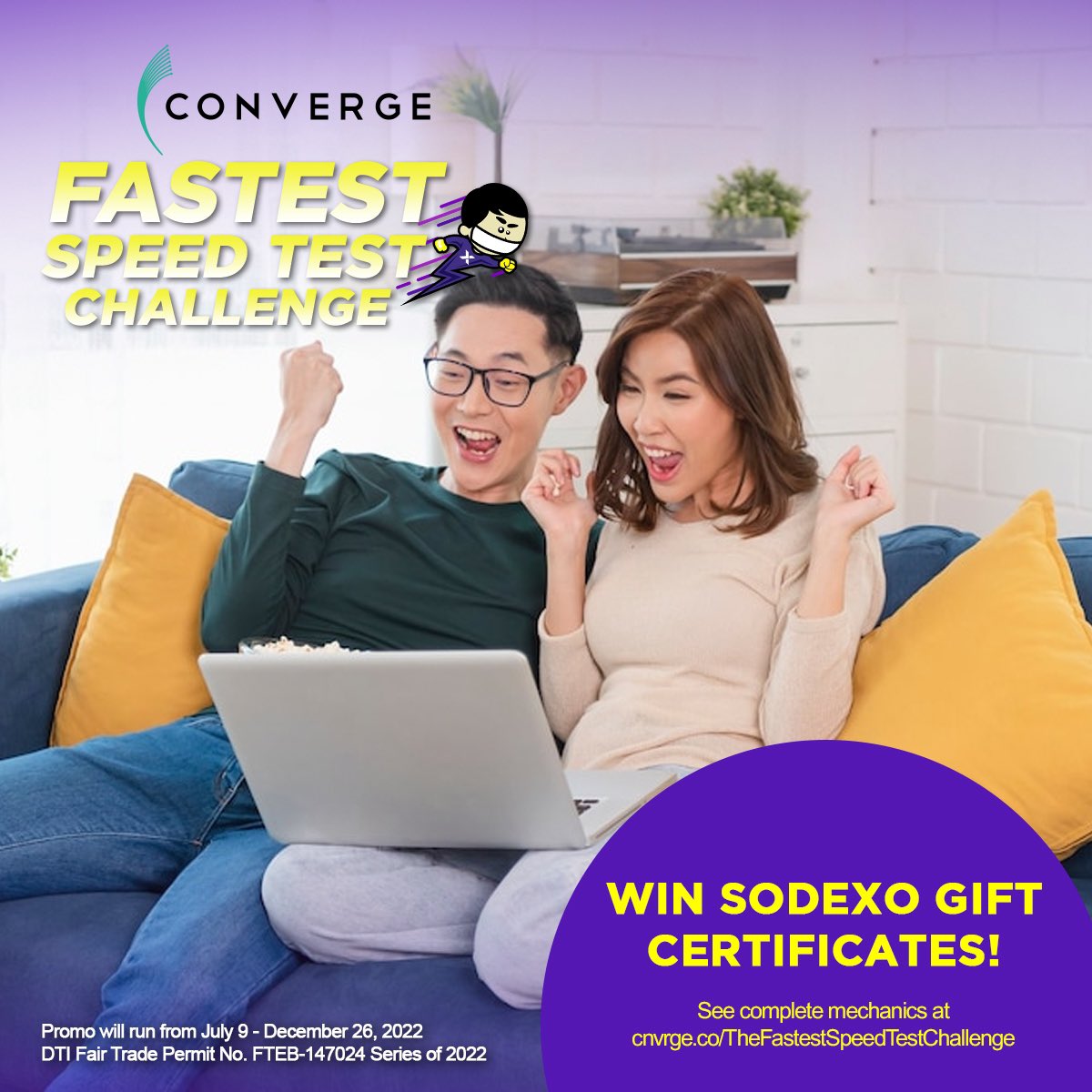 ExperienceCNVRG's tweet photo. Make speed testing a daily habit! Mag-speedtest lang ngayong araw para makasali sa weekly raffle at manalo ng Php500 Sodexo GC!
Simple lang ang mga kailangan mong gawin para manalo sa #FastestSpeedTestChallenge! ⚡️
See the complete mechanics at https://t.co/elzaQWUoM5 https://t.co/qJ53oOospO