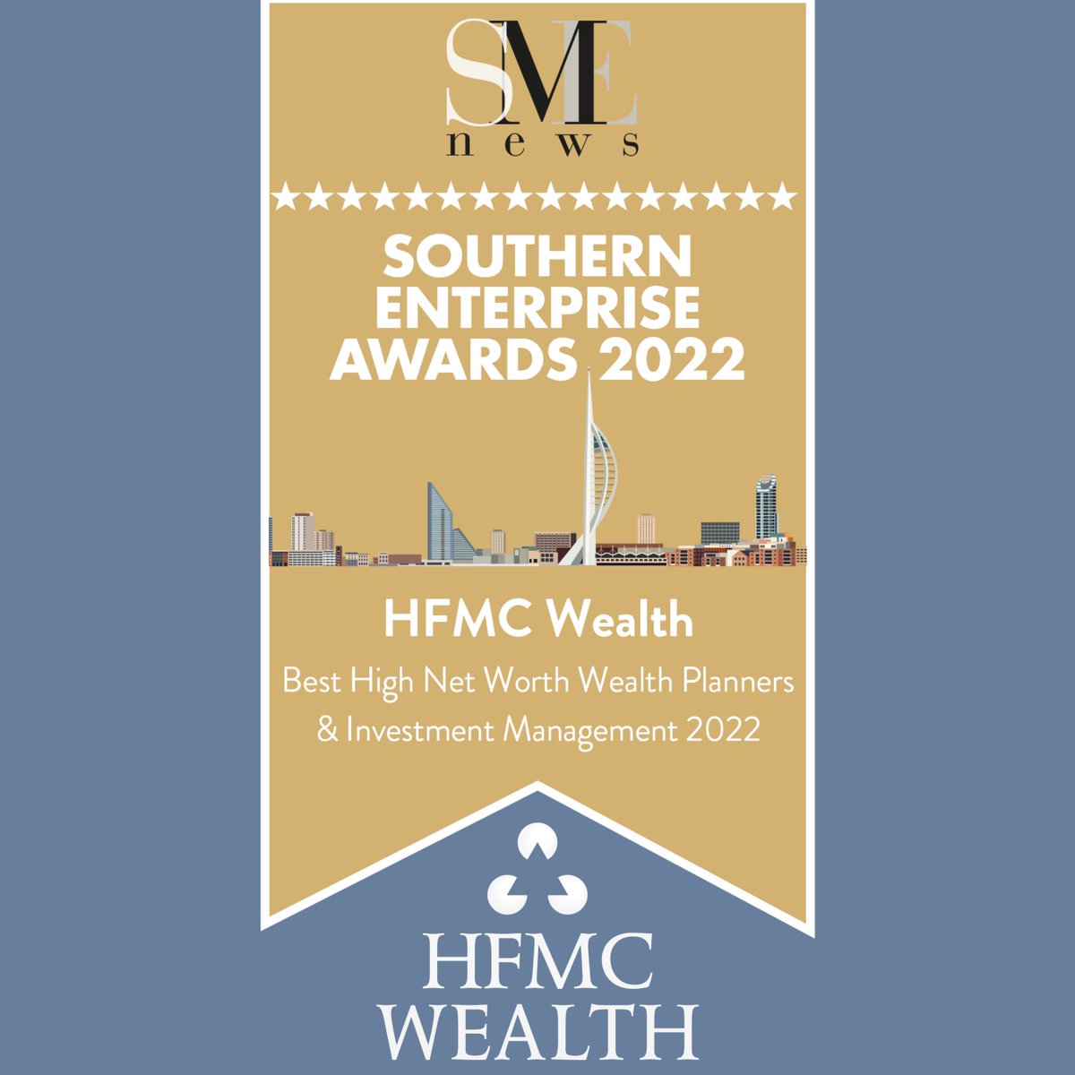 HFMCWealth's tweet photo. We are pleased to announce we have been recognised by SME News as Best High Net Worth Wealth Planners &amp; Investment Management firm in the Southern Enterprise Awards 2022! red the full article here https://t.co/VM2uJfNz3A
#financialplanning #awards #wealthmanagement #hnwi https://t.co/vmcreKaNAz