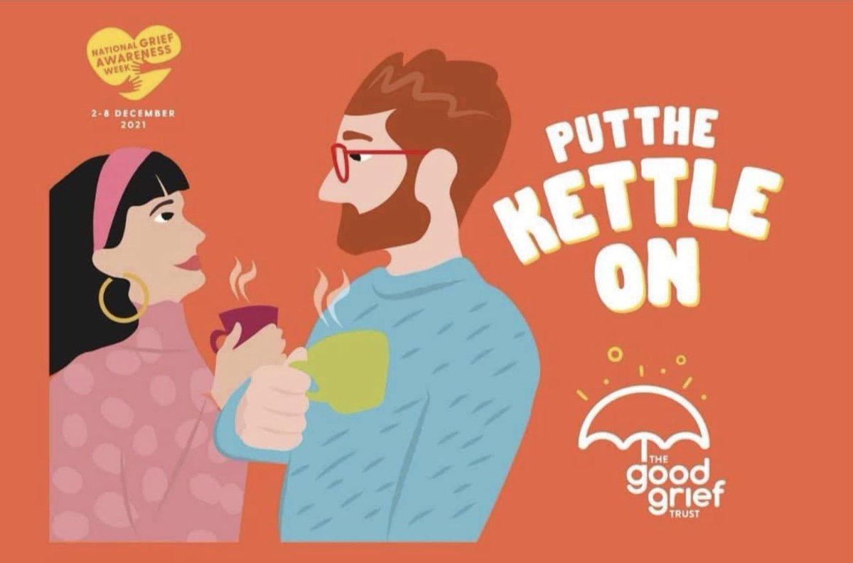 Why not put the kettle on this year &amp; invite someone for a chat between the 2nd &amp; 8th of December.

Help those grieving to know they are not alone &amp; there is help &amp; hope under our umbrella when they need it most. ☕️🍰

#NGAW22 #NationalGriefawarenessweek 🧡
