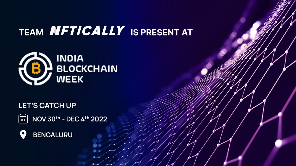 The India #Blockchain Week has started &amp; guess what! 😃
Team <a href="/NFTICALLY/">NFTICALLY</a> is present there! 🤘🤩
It's going to be amazing!

We invite y'all to connect &amp; interact with our team at the event.
Get a chance to interact with famous #Web3 leaders &amp; experts &amp; have a bang at the event 🔥