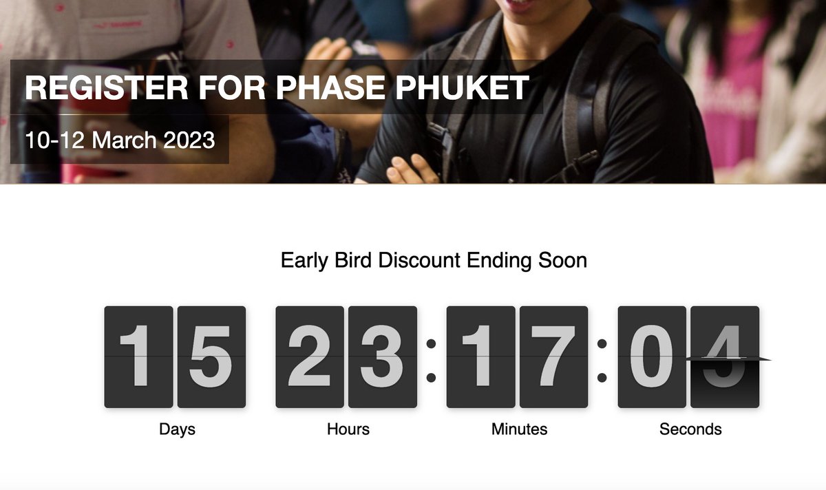 PHASEglobal's tweet photo. Early bird rates for #phase23 end in just 15 days.
https://t.co/XE1Tc9zUcD https://t.co/Mkscl2ozgv