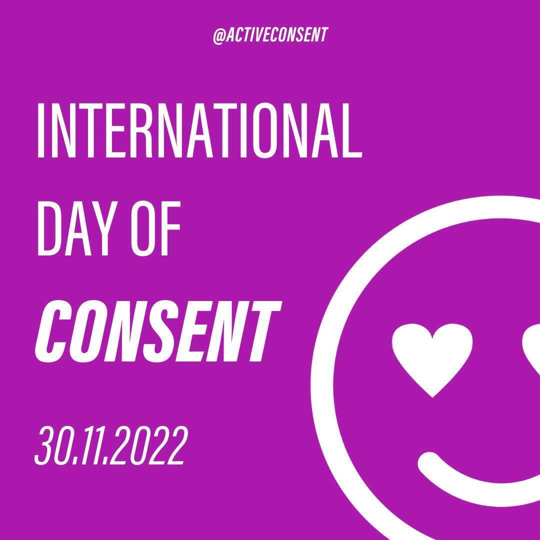 Happy #InternationalDayOfConsent from the Active* Consent team!💙❤️💜 

Although every day is consent day at AC, we LOVE that there is a day for the whole world to acknowledge the importance of consent🙌

Learn more about consent at consenthub.ie