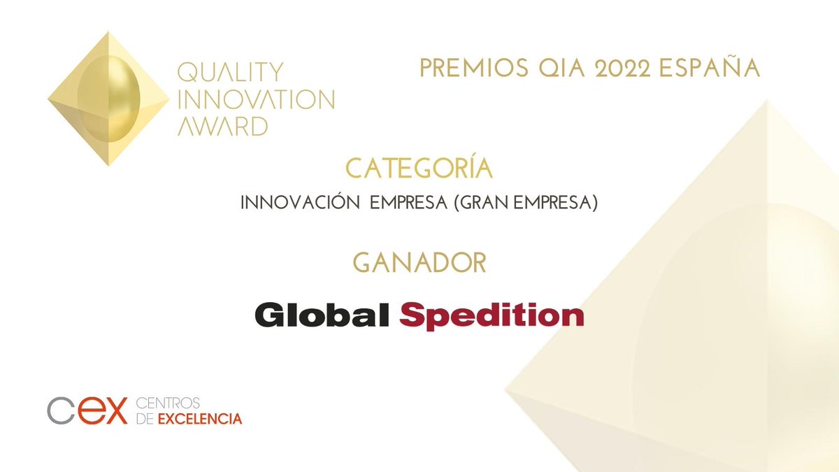 ¡Enhorabuena a #GlobalSpedition!

Acaba de ganar el Premio QIA 2022 en la categoría Innovación en Gran Empresa otorgado por <a href="/CentrosCex/">Centros Excelencia</a>

Un galardón que reconoce su espíritu innovador, reflejado en su proyecto de formación 'Training Truck'.

redaccion.camarazaragoza.com/la-empresa-lid…