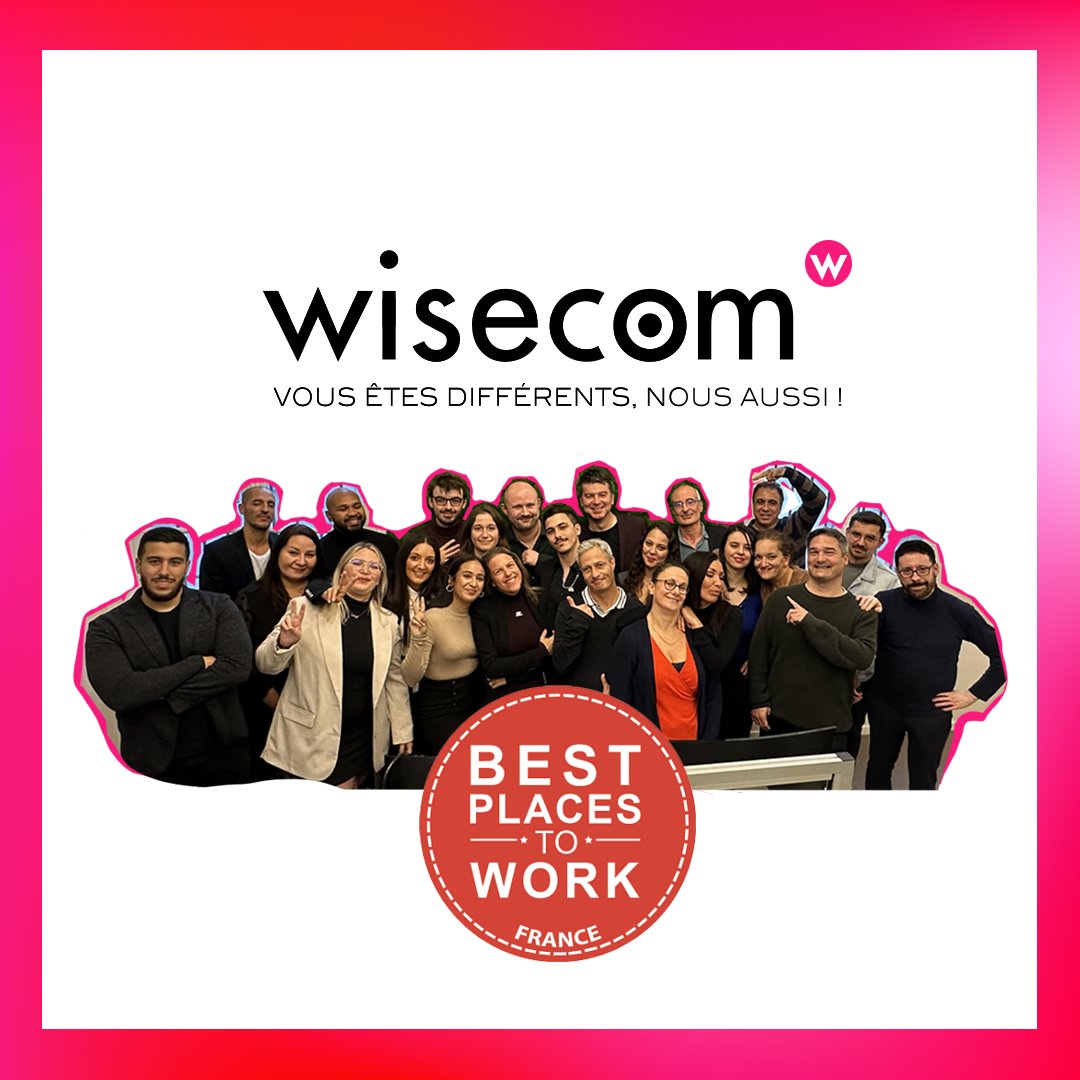 🙌 Nous sommes très fiers d’annoncer que Wisecom a été élue #BestPlacestoWork 🏆 

👉 certifiée par Best Places to Work Certification Program

Cette reconnaissance, nous la devons à nos équipes qui se sont exprimées sur leur expérience chez Wisecom 🤩🙏🙏