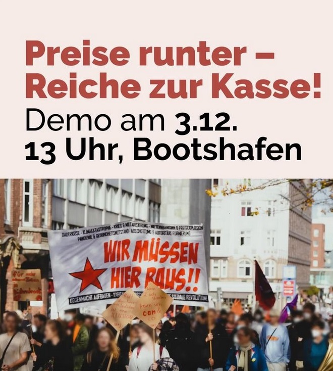 il_kiel's tweet photo. Mit dem Bündnis @diereichenzurk1 wieder in #Kiel auf die Straße für solidarische Krisenlösungen!
Kommt am Samstag um 13 Uhr zum Bootshafen!

Nähere Infos zum Bündnis und Forderungen unter https://t.co/42j6b5p5Cf.

#Sozialproteste #Umverteilung #Krisenprofiteureenteignen https://t.co/en2psDL7qn